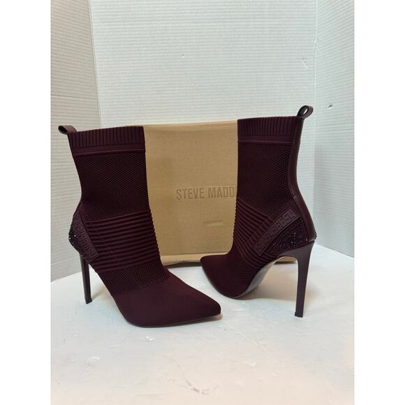 Steve Madden Women's Maxwelle Ankle Boot Burgundy size 10 new - Picture 10 of 10